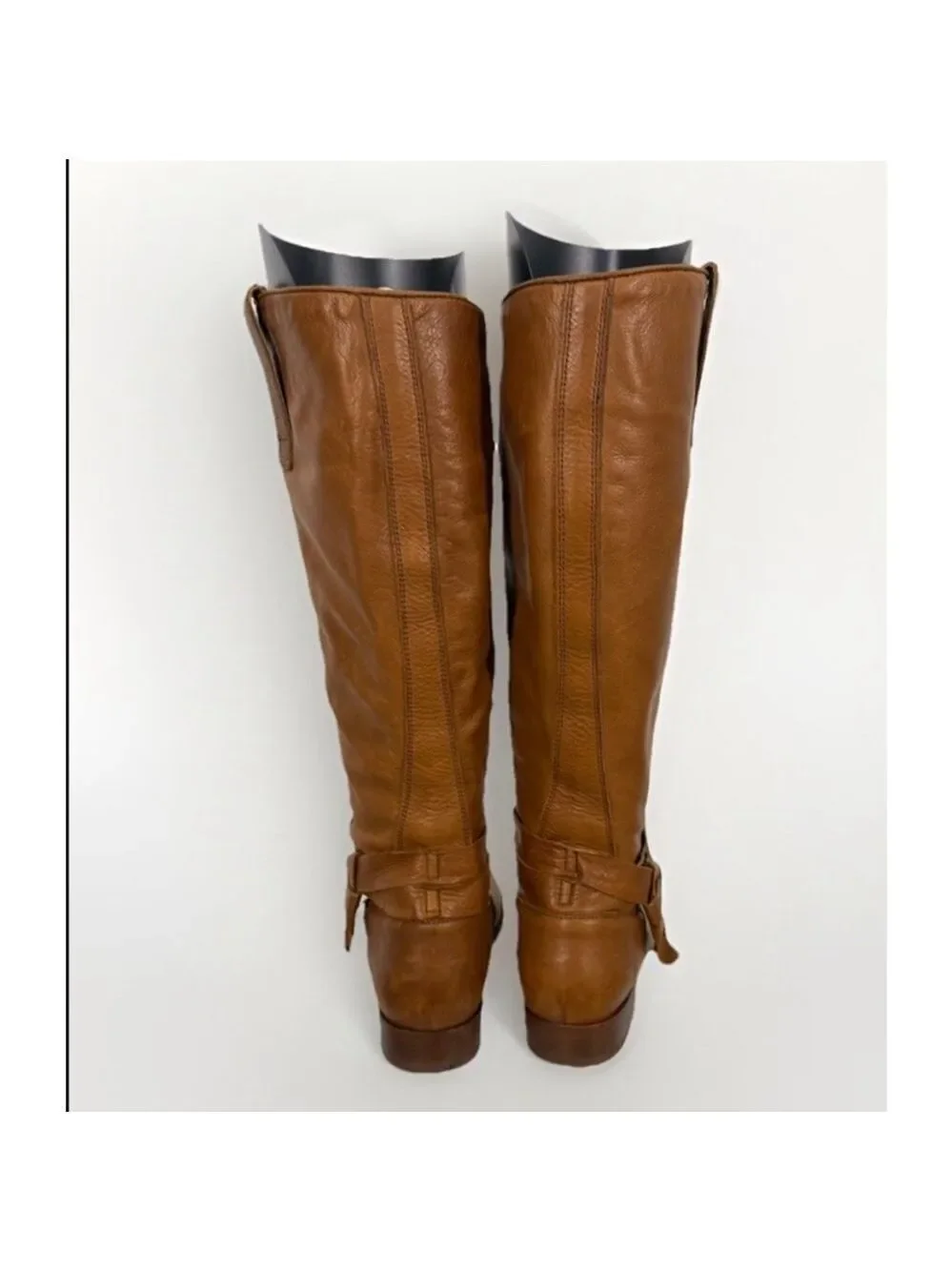 Frye Melissa Knotted Tall Riding Boots Sz 6.5B Leather Camel Brown Retail $400